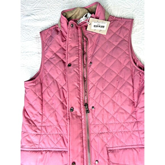 Peter Millar Golf Womens Addison Quilted Travel Full Zip Golf Vest Rose SM NEW - Picture 8 of 16